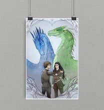 Load image into Gallery viewer, Eragon and Arya, Saphira and Firnen - 11x17 art print
