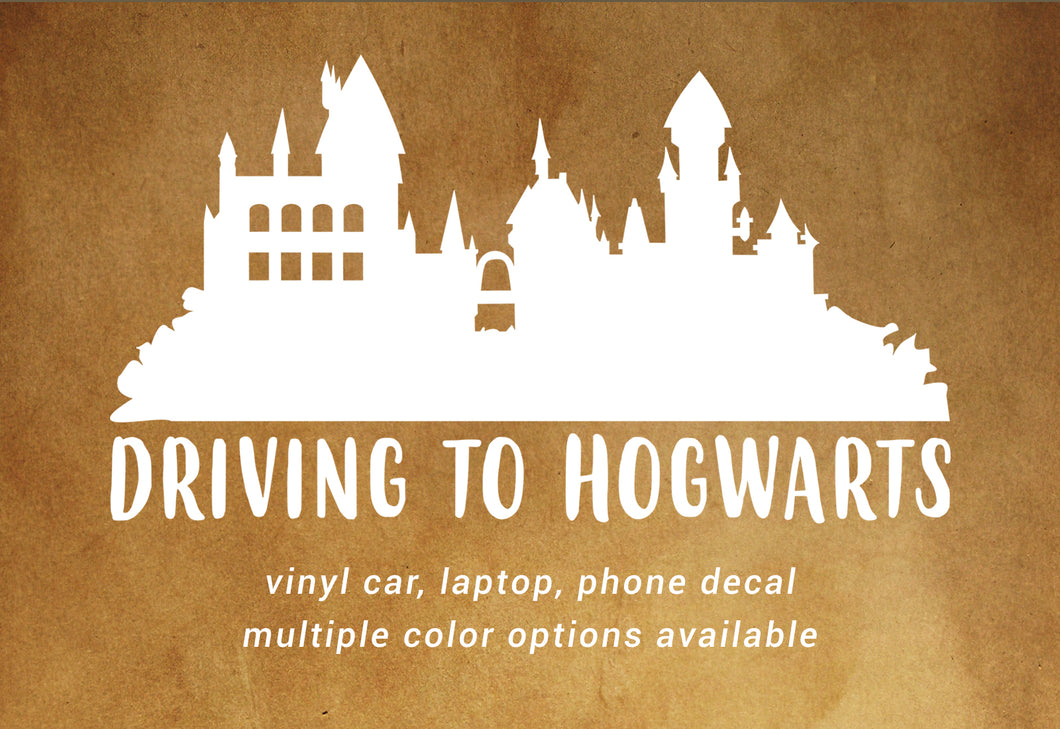Driving to Hogwarts Harry Potter decal - car, laptop, phone vinyl decal