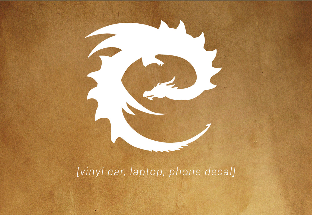 Eragon 'E' dragon decal - car, laptop, phone decal