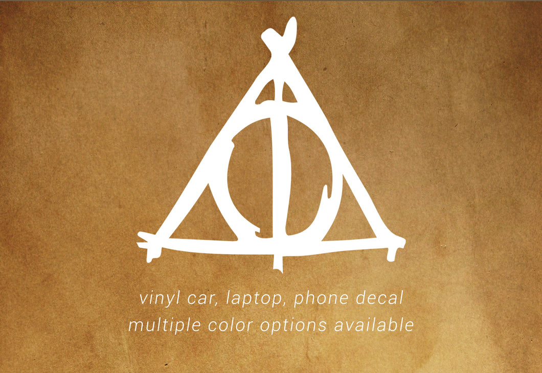 Deathly Hallows (variant #2) Harry Potter decal - car, laptop, phone vinyl decal