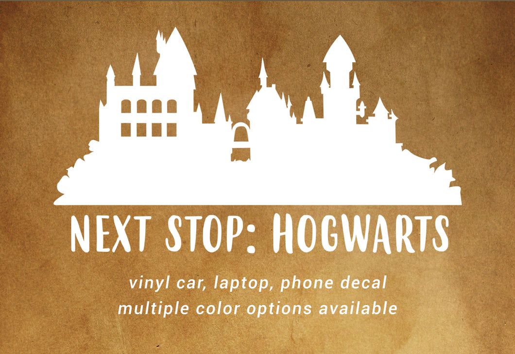 Next Step: Hogwarts - Harry Potter decal - car, laptop, phone vinyl decal