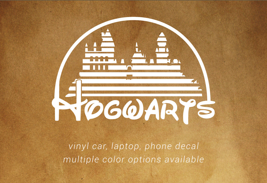 Hogwarts Meets the Disney Castle - Harry Potter decal - car, laptop, phone vinyl decal