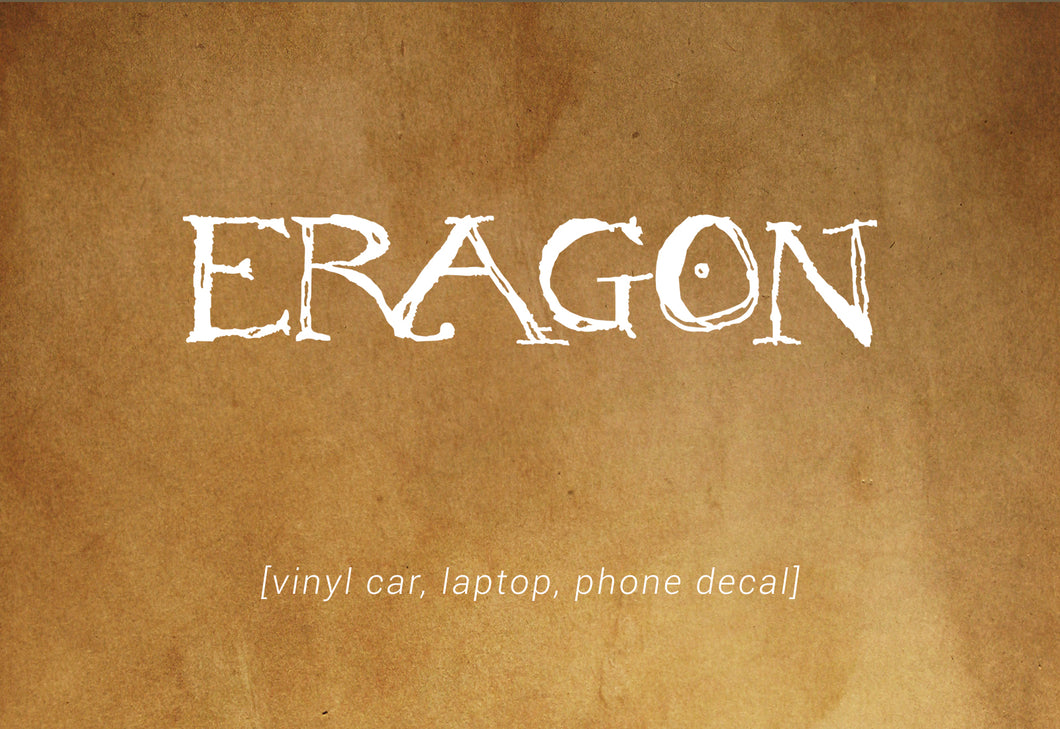 ERAGON book cover font decal - car, laptop, phone decal