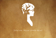 Load image into Gallery viewer, Harry Potter and His Stag Patronus decal - car, laptop, phone vinyl decal
